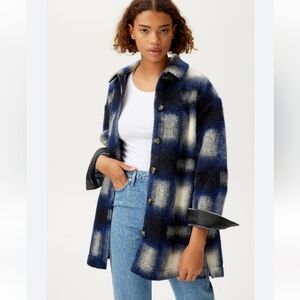 Gestuz Plaid Blue and Black wool blend Women's Jacket